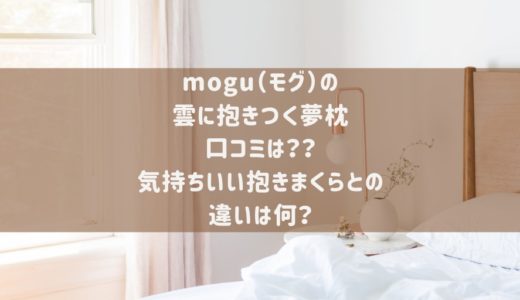 mogu雲に抱きつく夢枕の評判口コミは？気持ちいい抱き枕と違い比較★