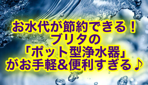 ブリタの浄水ポットが超おすすめ！口コミ評判は？お水代が節約できるって本当？