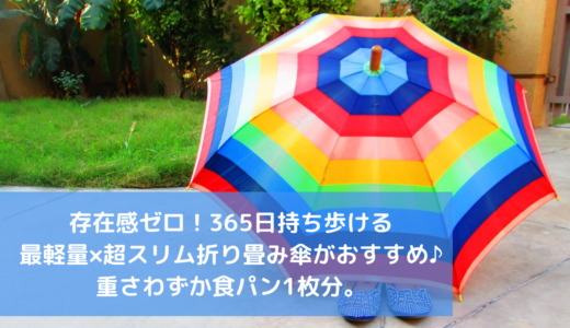 持ち歩きに便利な最軽量スリム折り畳み傘はコレ！重さ衝撃のわずか84g。メンズ・レディース兼用デザインで使いやすい♪